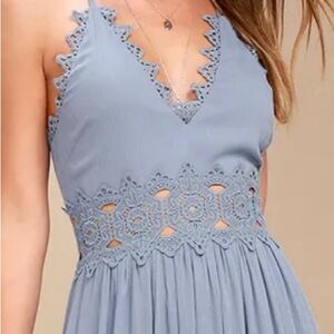 Lulus dusty blue above knee dress